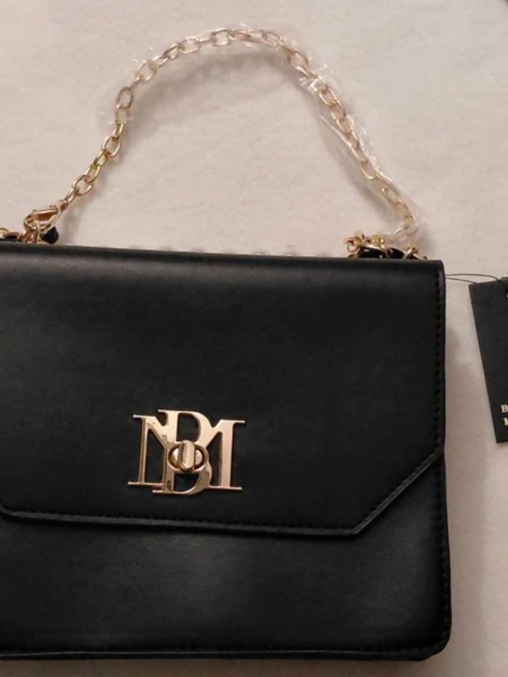 Badgley Mischka Pearl Accent Double Crossbody Bag – Black (BMH 502-BLKBL)